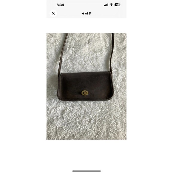 Coach Dinky Crossbody Bag Brown  #0673-216 Vintage Made in NYC USA - Picture 4 of 9